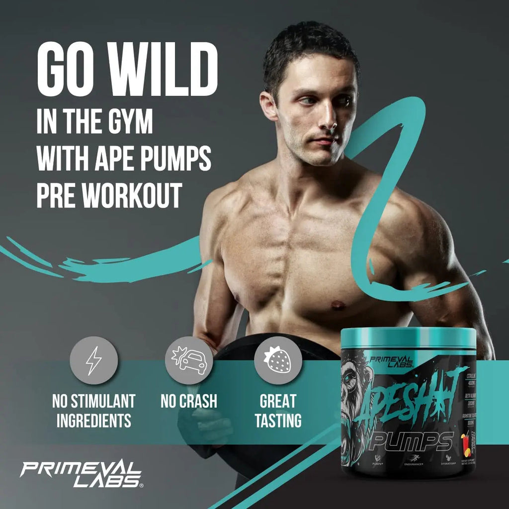Primeval Labs Ape Pumps Natural Pre Workout Powder | Caffeine Free Preworkout Primeval Labs Au supplements