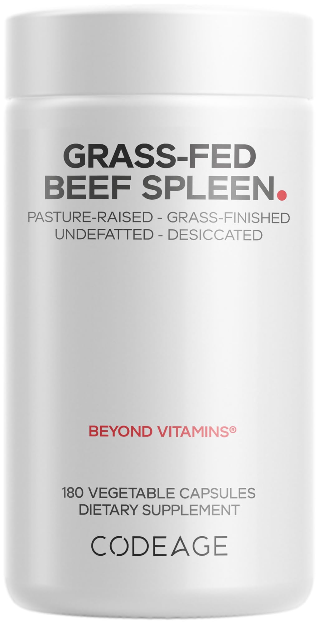 Codeage Grass Fed Beef Spleen Supplement - 2-Month Supply - Freeze Dried, Non-Defatted, Desiccated Bovine Pills Glandulars Meat – Pasture Raised Beef Vitamins for Spleen -180 Capsules Codeage Au supplements