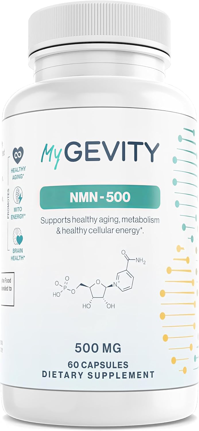 NMN 500mg per Serving – Over 99% Purity – Nicotinamide Mononucleotide Capsules for NAD+ Support, Cellular Energy & Healthy Aging – Vegan, Non-GMO, cGMP Certified Facility, Made in USA – 60 Capsules MyGevity Au supplements