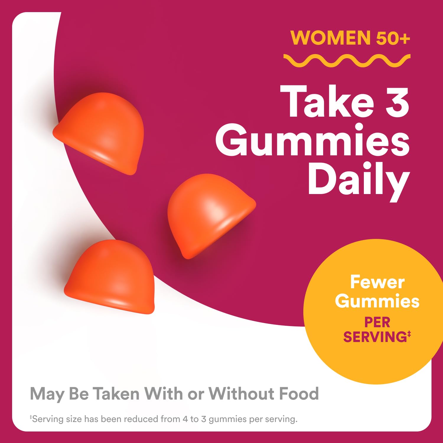 SmartyPants Multivitamin Gummy for Women 50 and Over, Omega 3 (DHA/EPA), Methylfolate, CoQ10, Vitamin D3, C, Vitamin B12, B6, A, K, Biotin