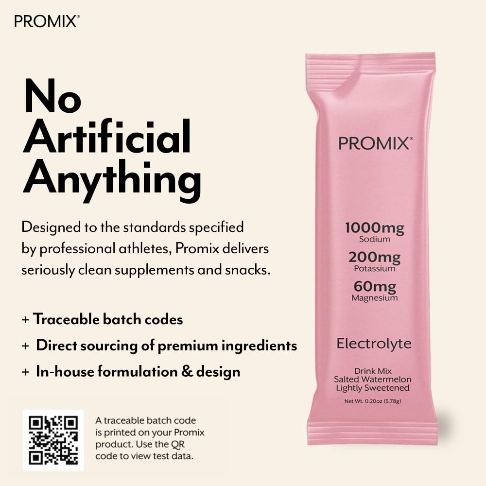ProMix Nutrition Electrolytes Powder Hydration Packets - Himalayan Pink Salt, Magnesium, Potassium, Vitamin C - Salted Watermelon,