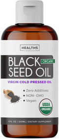 USDA Organic Black Cumin Seed Oil Liquid (8 fl oz) Premium Cold-Pressed Nigella Sativa Healths Harmony Au supplements