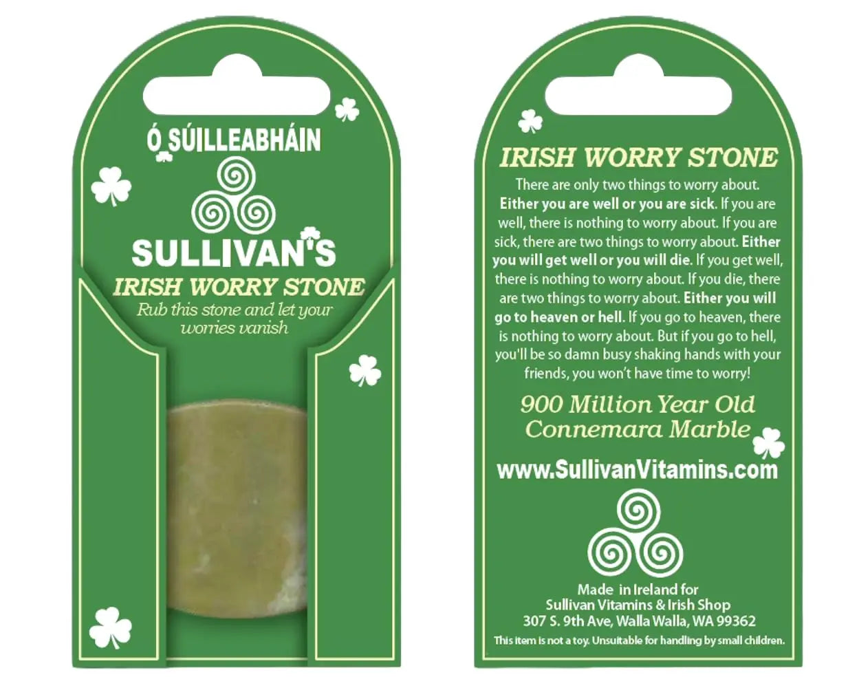 Ó SÚILLEABHÁIN SULLIVAN’S Connemara Marble Worry Stone 100% Irish MADE IN IRELAND Ó SÚILLEABHÁIN SULLIVAN’S Au supplements