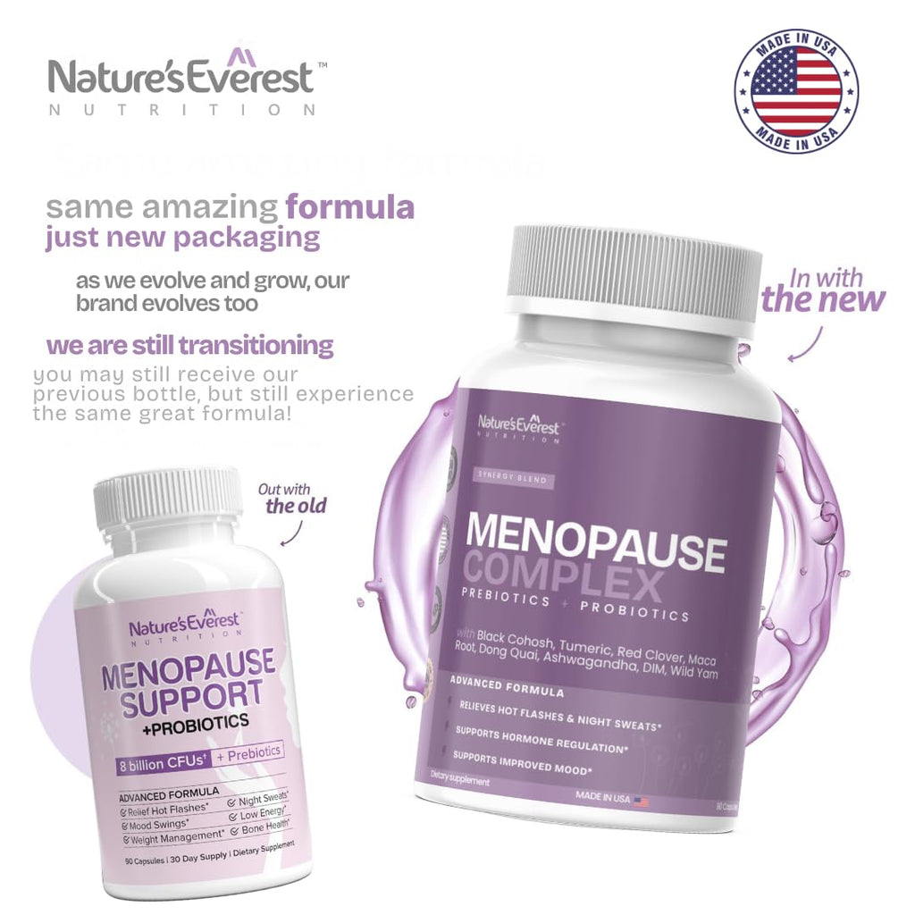 Complete Menopause Supplement for Women – Supports Hormone Balance, Hot Flashes, Night Sweats & Mood – with DIM, Black Cohosh, Dong Quai, Chasteberry, Pre & Probiotics – 90 Capsules – Made in USA Nature's Everest Au supplements