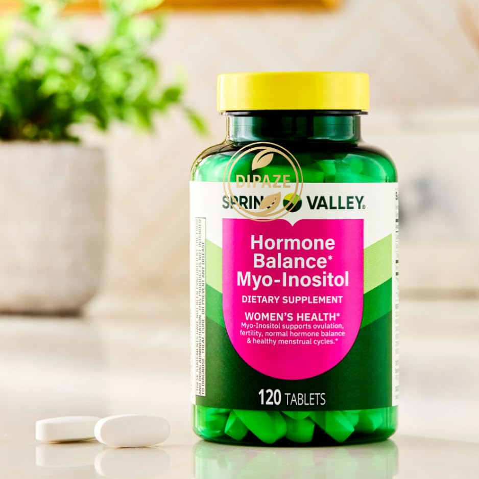 Spring Valley Hormone Balance Myo-Inositol 2000mg Dietary Supplement Tablets, 120 Count + Dipaze Gift (Container) Aus Healthcare Au supplements