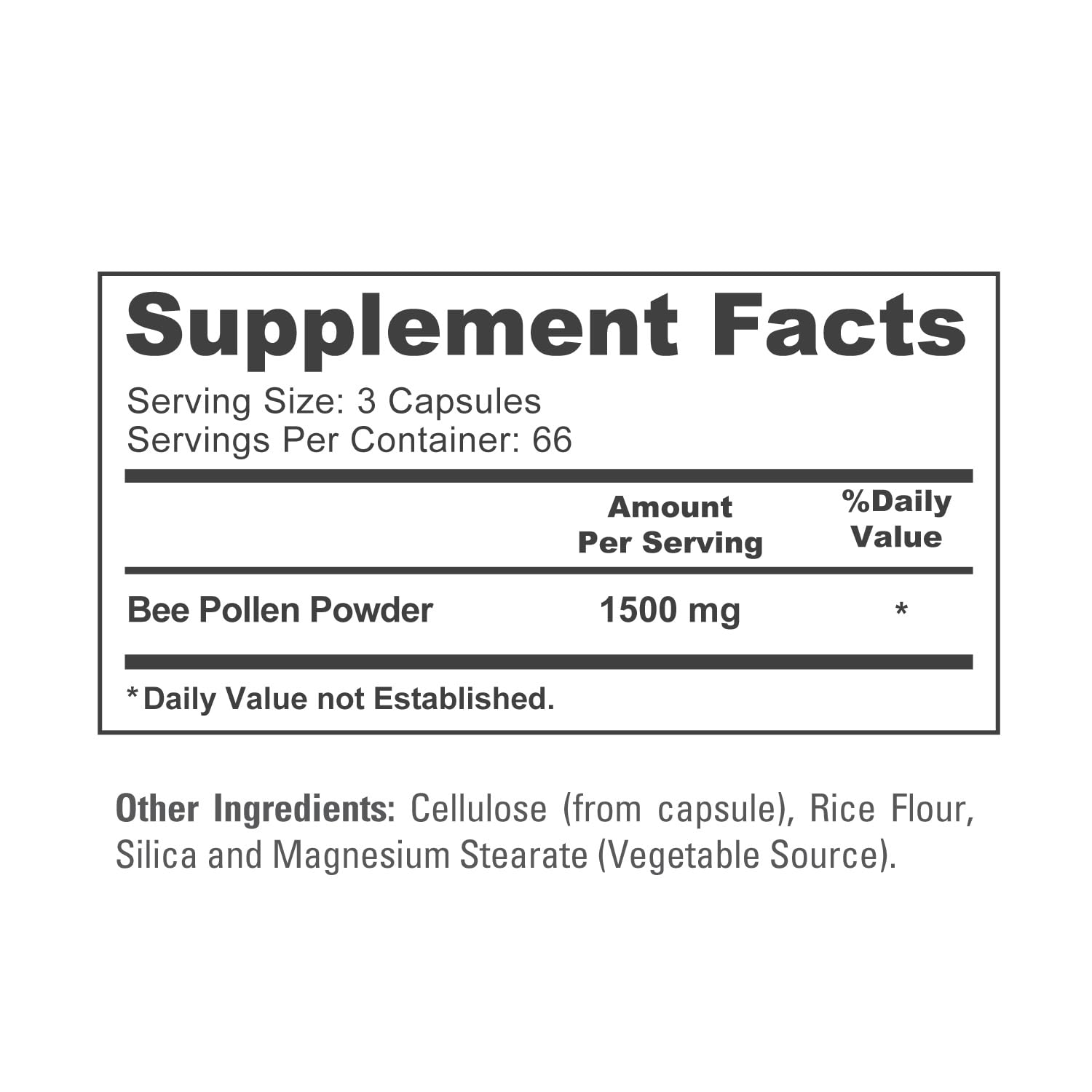 NusaPure Bee Pollen 1500mg 200 Veggie Caps (100% Vegetarian, Non-GMO, Vegan) Naturally Occurring Proteins, Aminoacids NusaPure Au supplements