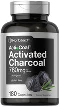 Charcoal Pills 780mg | 180 Capsules | Activated Charcoal from Coconut Shells | Non-GMO Horbäach Au supplements