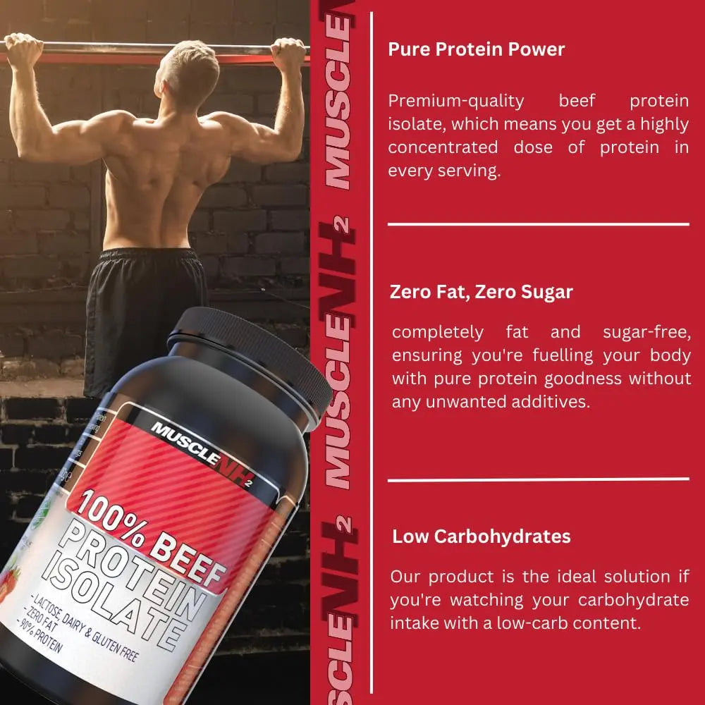 MuscleNH2 Beef Protein Isolate Powder 90%, High Protein, Low Fat, Dairy Free, Gluten Free, Soy Free MuscleNh2 Au supplements