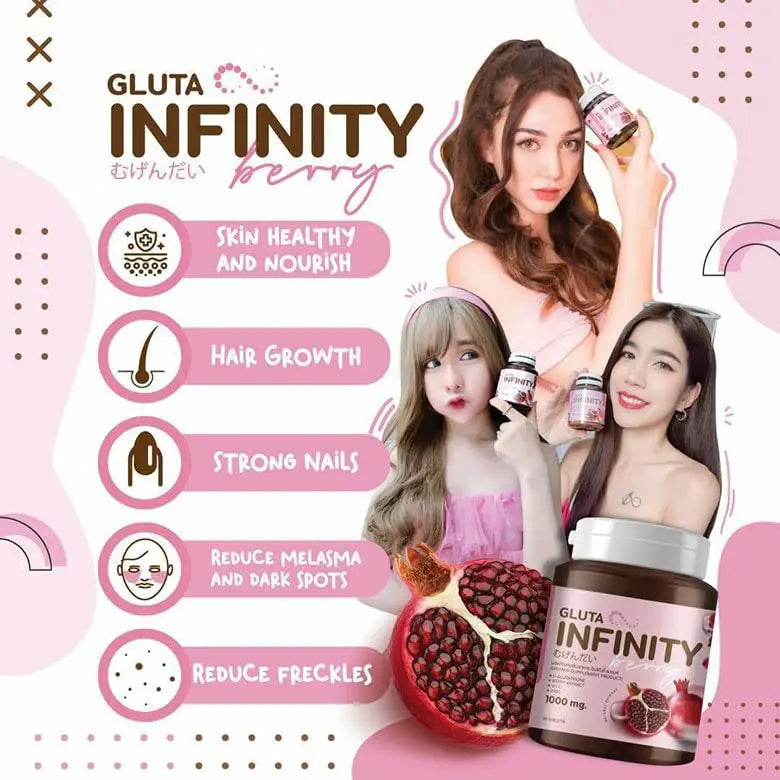Gluta Infiniy 1000mg L-Glutathione Supplement Tripeptide Fish Collagen L-Glutamine Ascorbic Alizée Spa Au supplements
