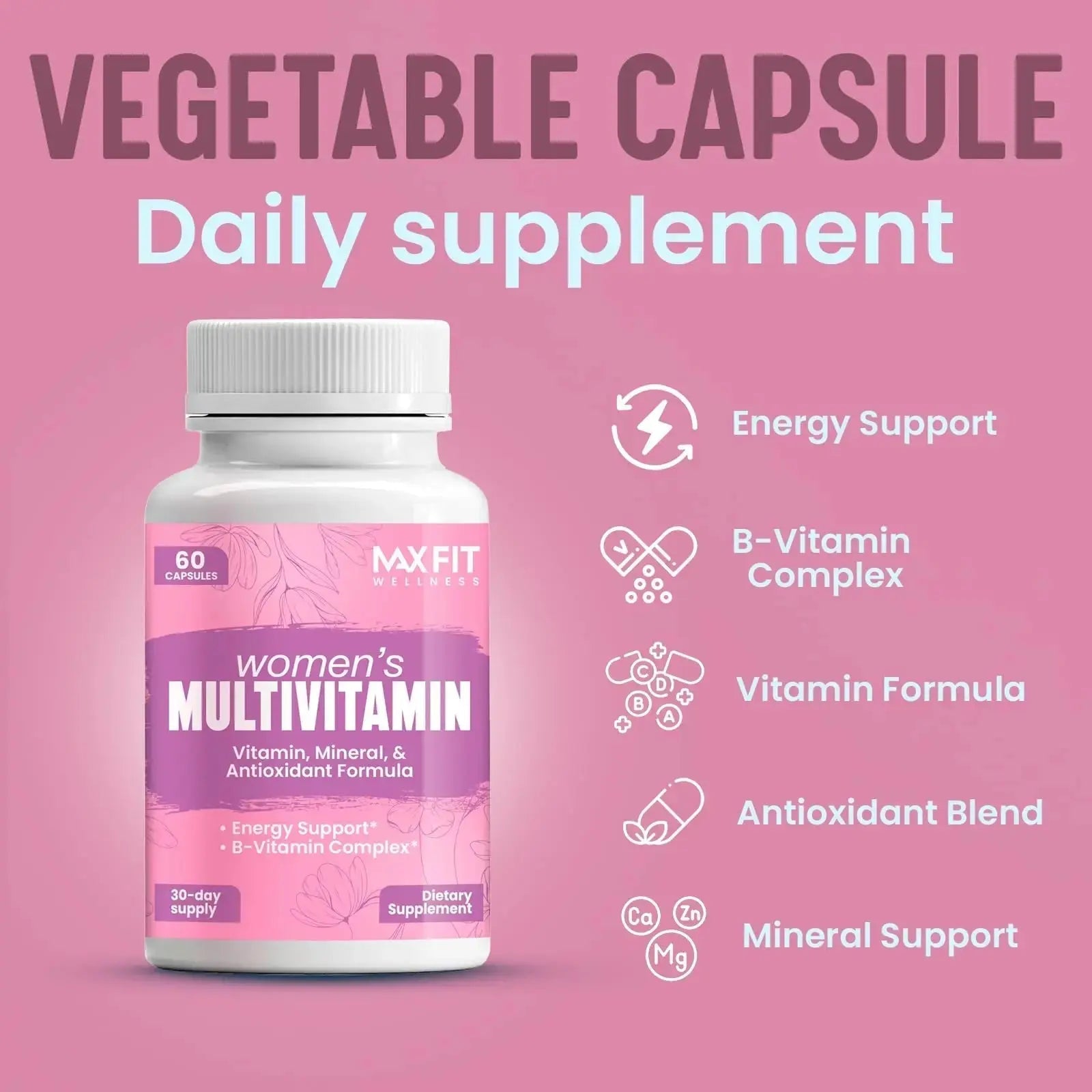 Women's Multivitamin – Complete Multivitamin for Women 50+ with Essential Vitamins A, B, C, D, E, Calcium & Iron – Supports Energy MAX FIT Au supplements