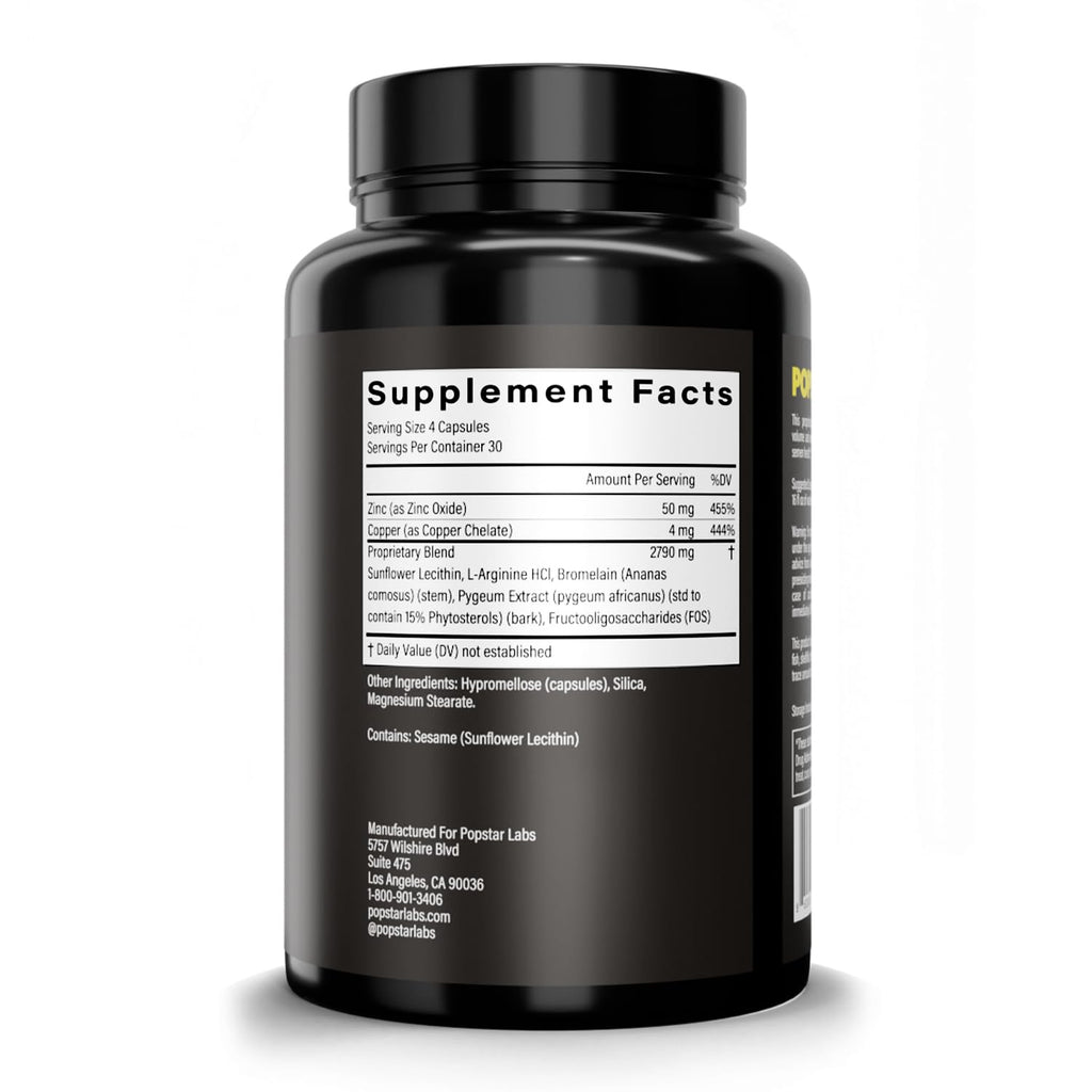 POPSTAR Labs Semen Volume Booster - Men's Semen Health & Fertility Supplement - Doctor Formulated to Increase Load Volume - Made in USA - Non-GMO, Organic