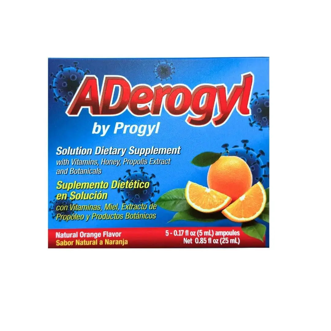 Aderogyl Oral Liquid Vitamins with A, C, D, E, Zinc, Bee Honey, Propolis, and Botanical Extracts - Natural Orange Flavor Aderogyl Au supplements