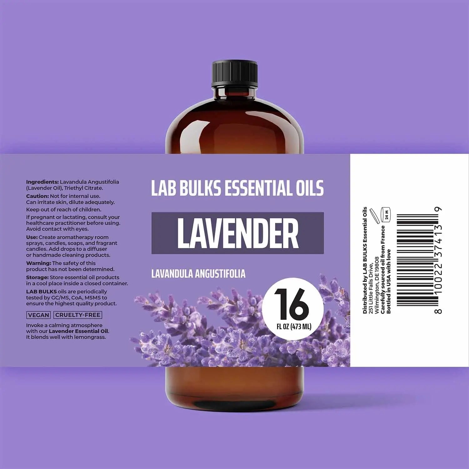 LAB BULKS ESSENTIAL OIL - Lavender Oil 16 Ounce Bottle for Diffusers, Home Care, Candles, Aromatherapy LAB BULKS ESSENTIAL OIL Au supplements