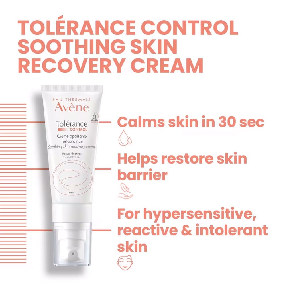 Avène Tolerance Control Soothing Skin Recovery Cream, for Hypersensitive Dry Skin, Restores Skin Barrier, Calms sensations of skin discomfort