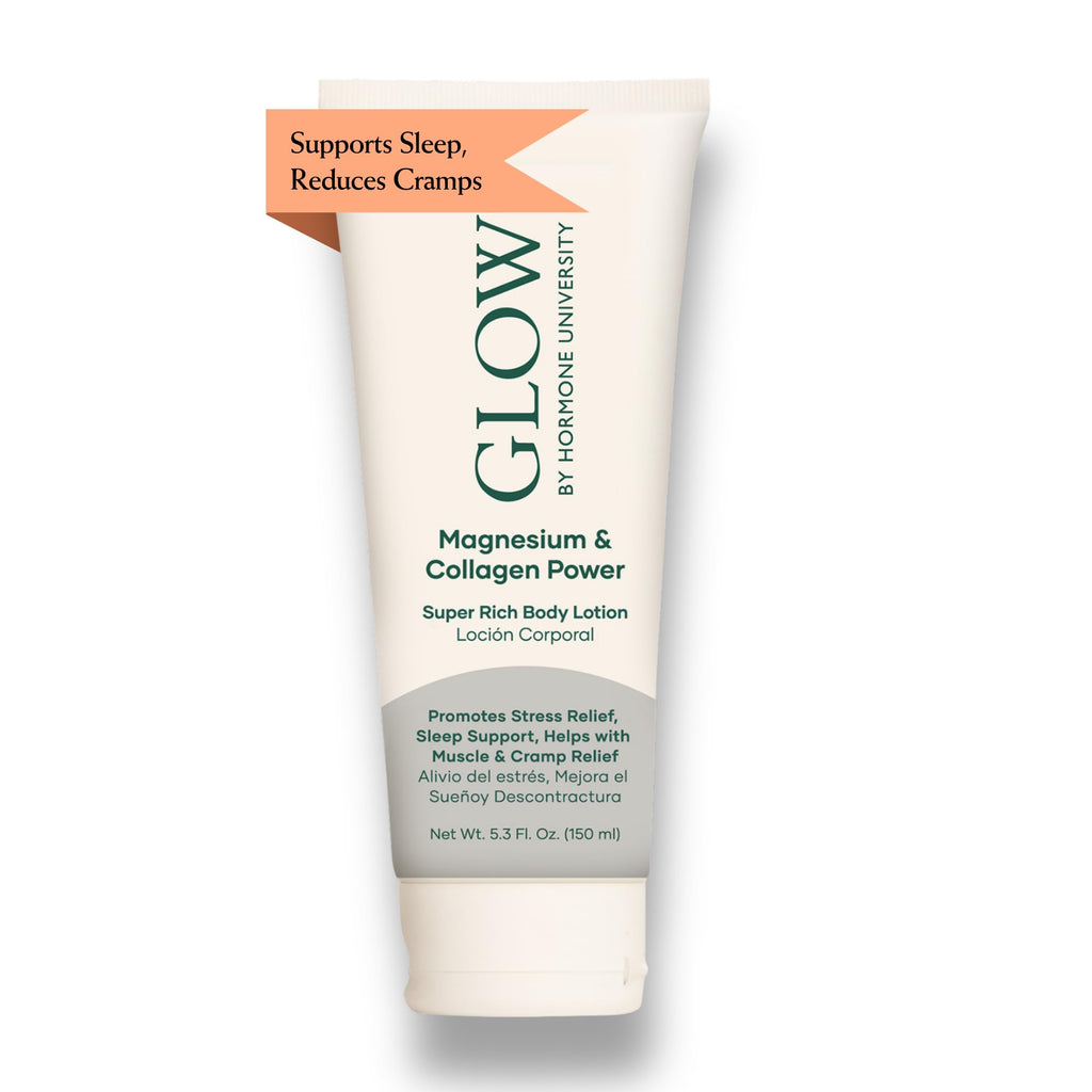 Glow by Hormone University - Magnesium Lotion with Collagen - Magnesium Cream - Bedtime Routine Sleep Lotion - The Highest Concentration of Genuine Zechstein Magnesium Chloride (Pack of 1) Glow Botanica Au supplements