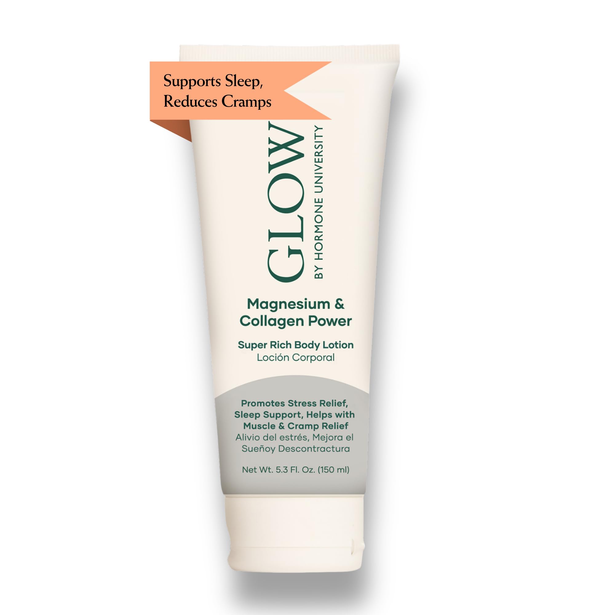 Glow by Hormone University - Magnesium Lotion with Collagen - Magnesium Cream - Bedtime Routine Sleep Lotion - The Highest Concentration of Genuine Zechstein Magnesium Chloride (Pack of 1) Glow Botanica Au supplements