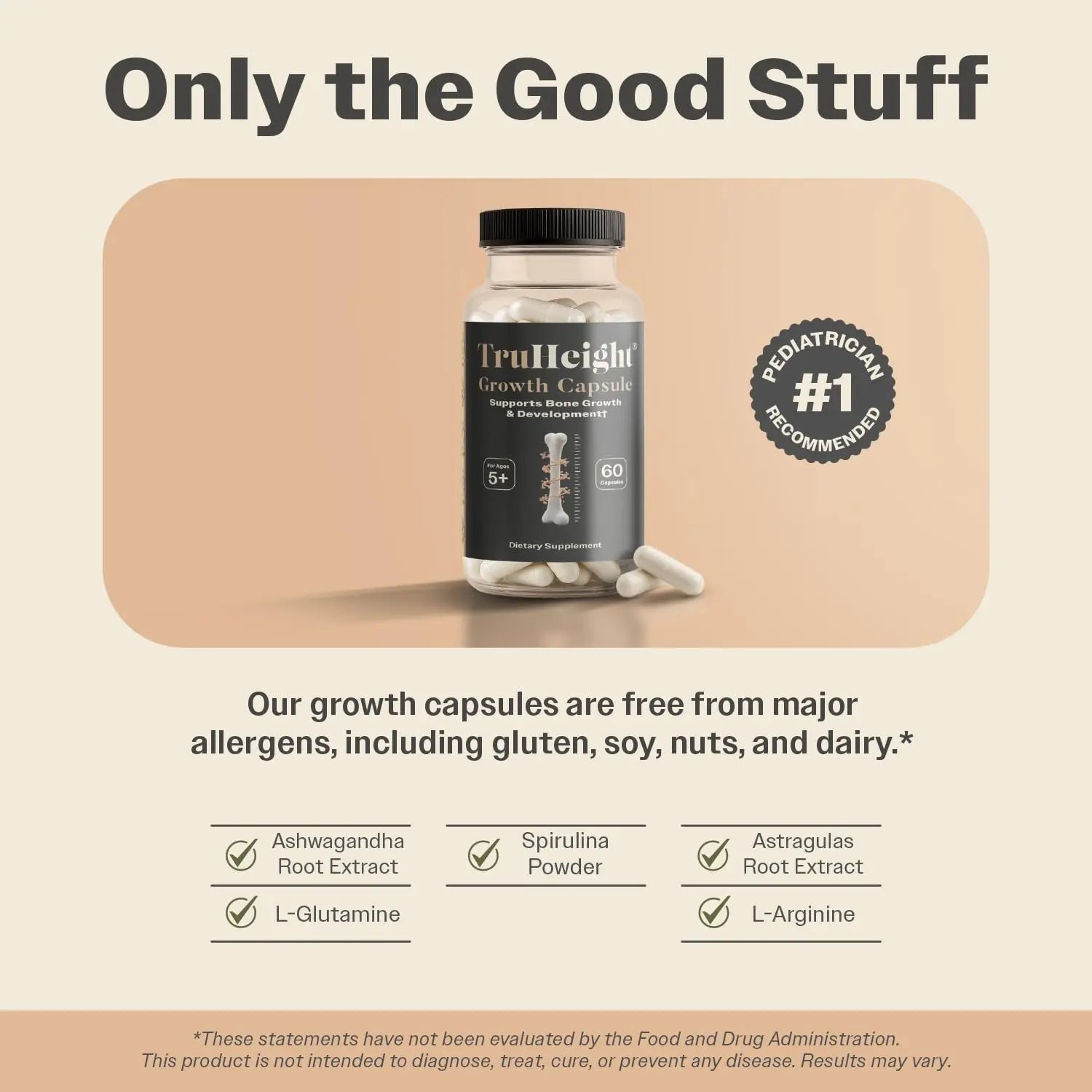 TruHeight Growth Capsules - Tall Nutrition for Natural Growth Supplement for Kids & Teens - Pediatric Vitamin D, K, Calcium & Ashwagandha - Bone Strength TruHeight Au supplements