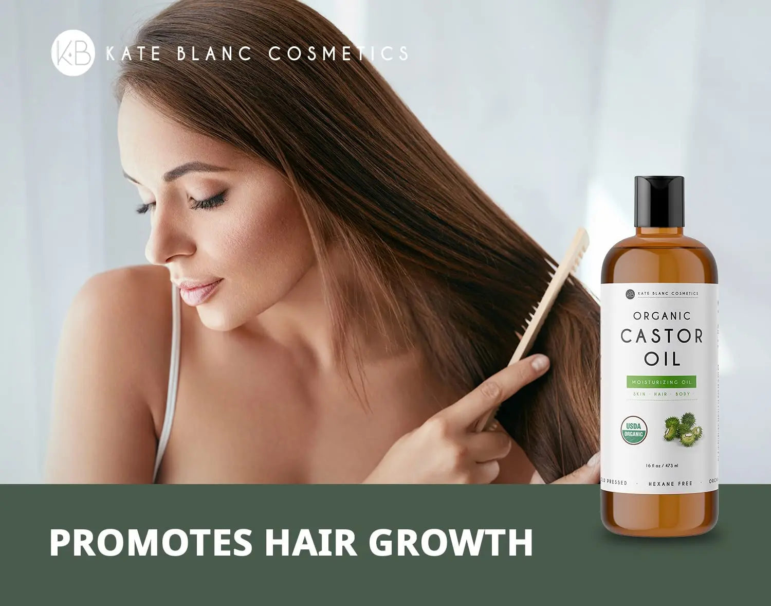Kate Blanc Cosmetics Castor Oil 16oz - USDA Certified Organic. Cold-Pressed, 100% Pure Kate Blanc Cosmetics Au supplements