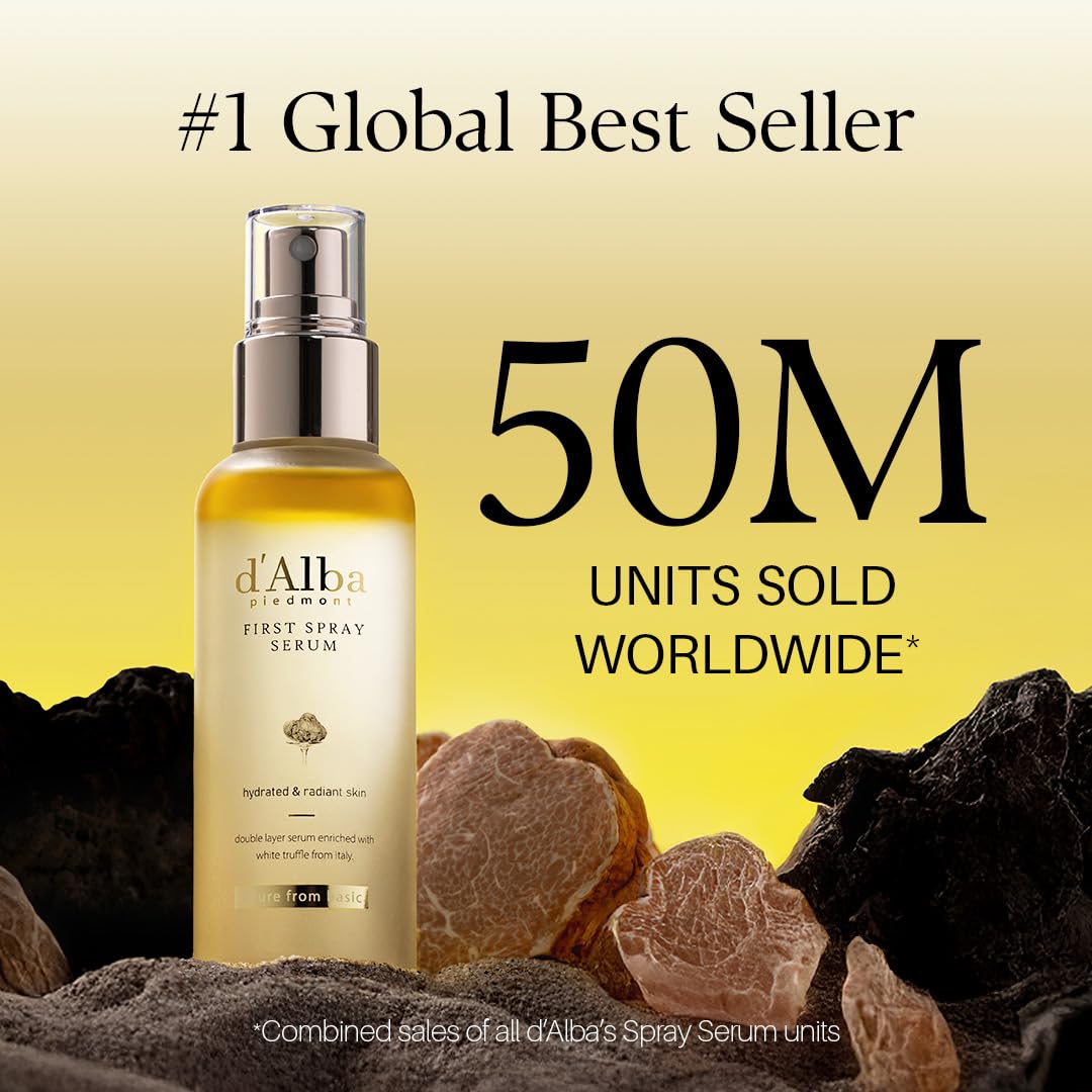 d'alba Piedmont Italian White Truffle First Spray Serum, Vegan Skin Care, Light-weight Face