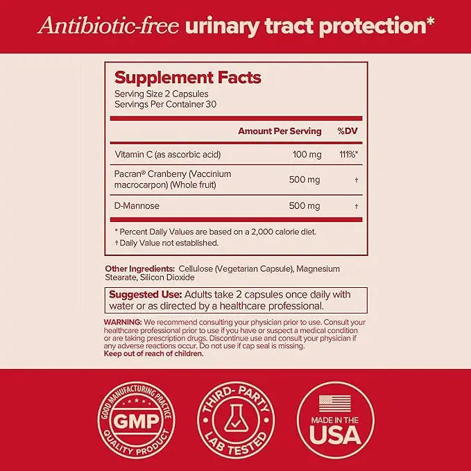 URO Urinary Tract Health Supplement for Women, 60 Count (Pack of 2) - Urinary Support O Positiv Au supplements