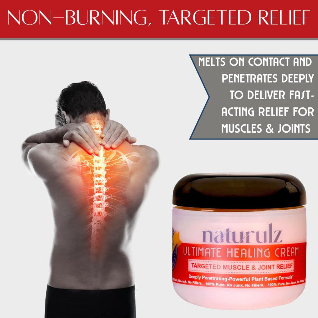 Naturulz Ultimate Healing Cream 4 ounce All-Natural Extra Strength Muscle Rub & Joint Topical for Back, Neck & Shoulder Discomfort with Arnica, Calendula & Capsaicin. 'NO JUNK' Extra Strength Formula. Naturulz Au supplements