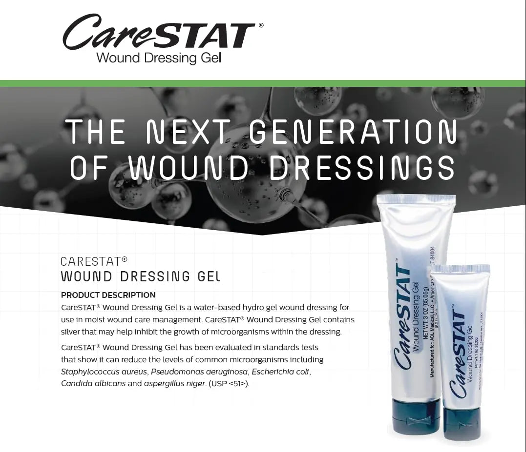 CareSTAT First Aid Kit Gel | 32 PPM Silver Healing Wound Dressing Solution | SilverSol Ag CareSTAT Au supplements