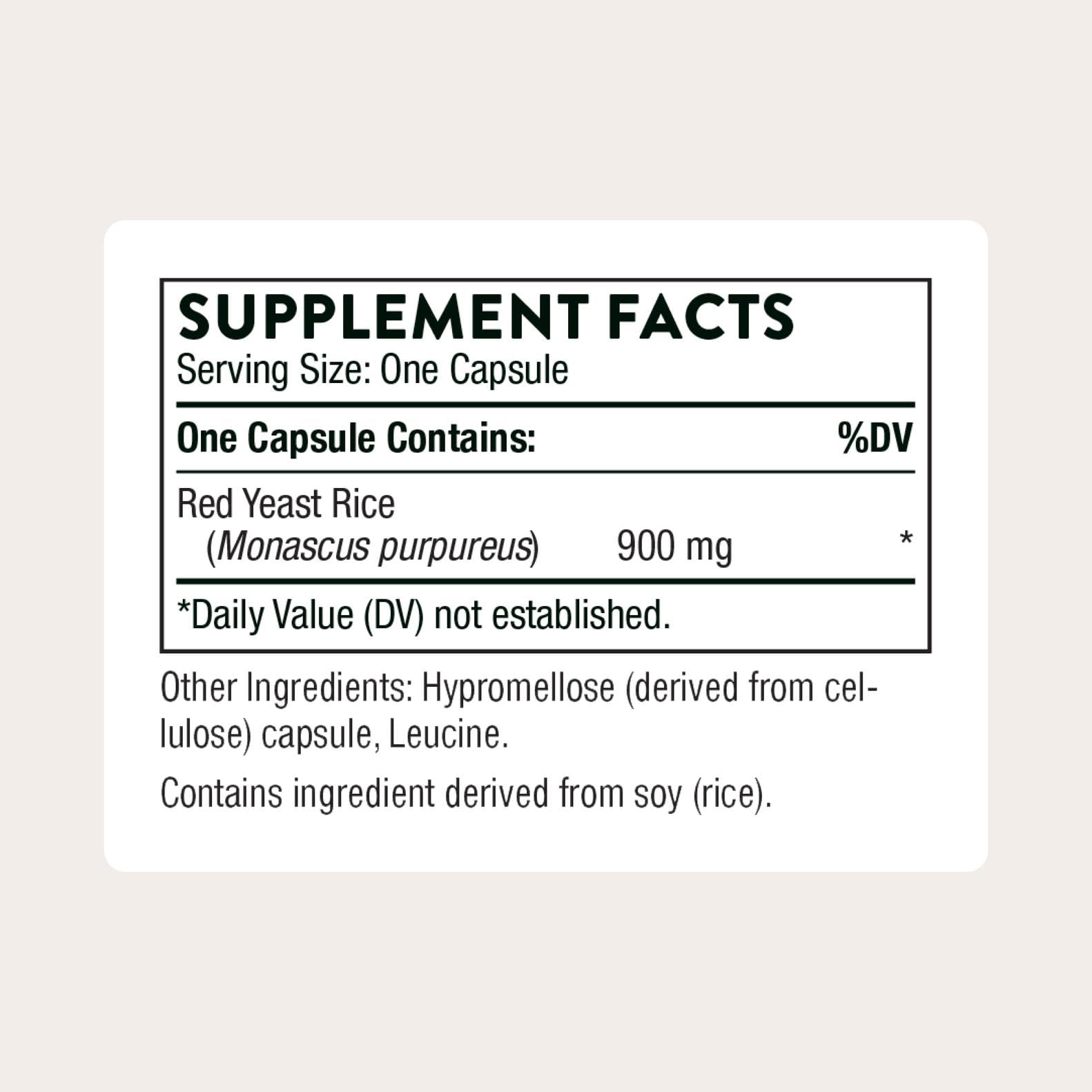 THORNE - Red Yeast Rice (Formerly Choleast-900) - Supports Healthy Cholesterol Levels Already in a Normal Range, Heart Health & Blood Pressure* - Gluten-Free, Dairy-Free - 120 Capsules THORNE Au supplements