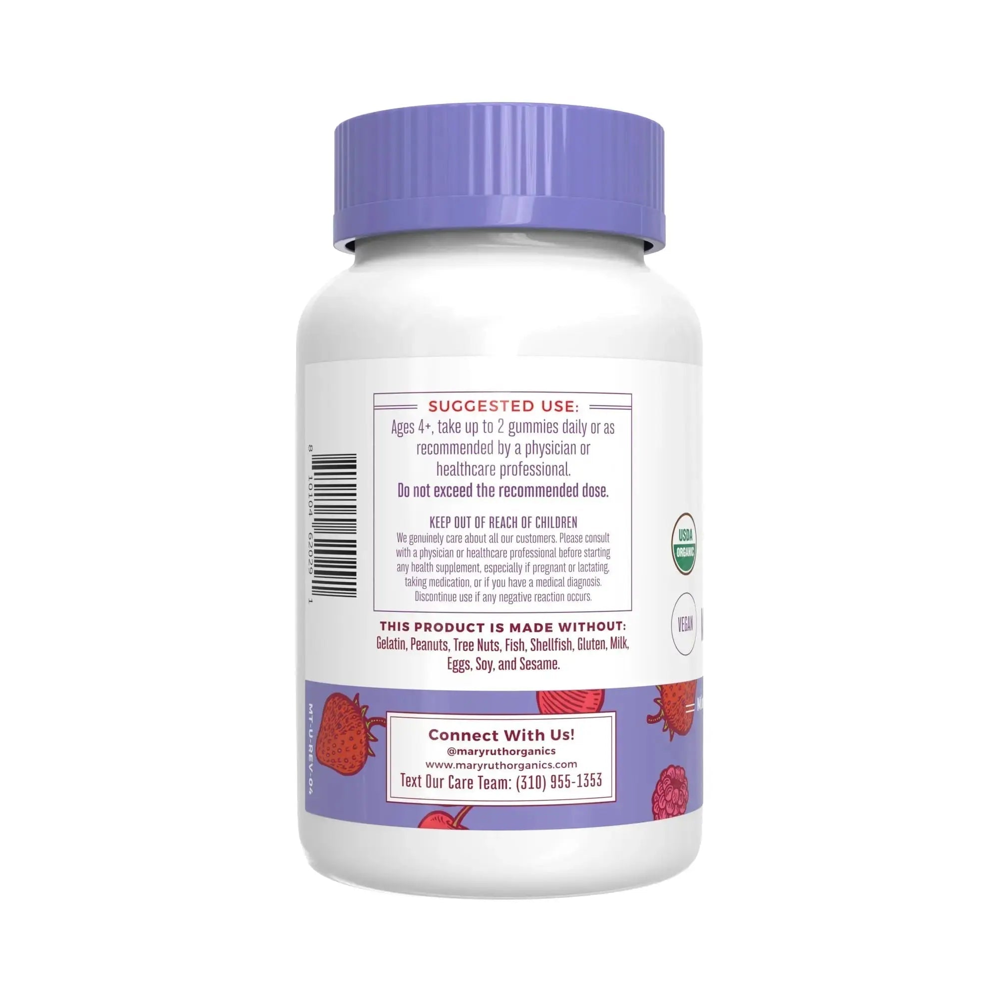 MaryRuth Organics Gummies for Kids–Multivitamin (Mixed Berry & Cherry), & Probiotic (Strawberry) | USDA Organic, No Gelatin! | MARYRUTH'S Au supplements