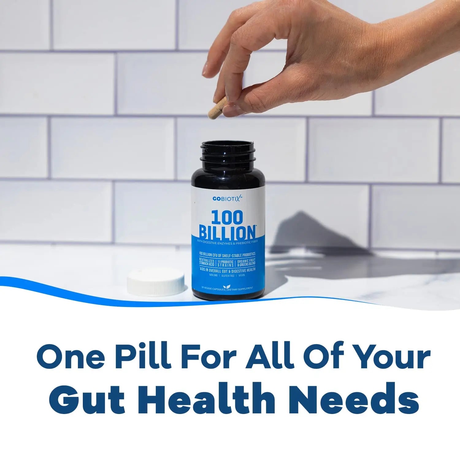 100 Billion - Probiotics and Prebiotics Supplement Pills - Digestive Enzymes and Prebiotic GOBIOTIX Au supplements