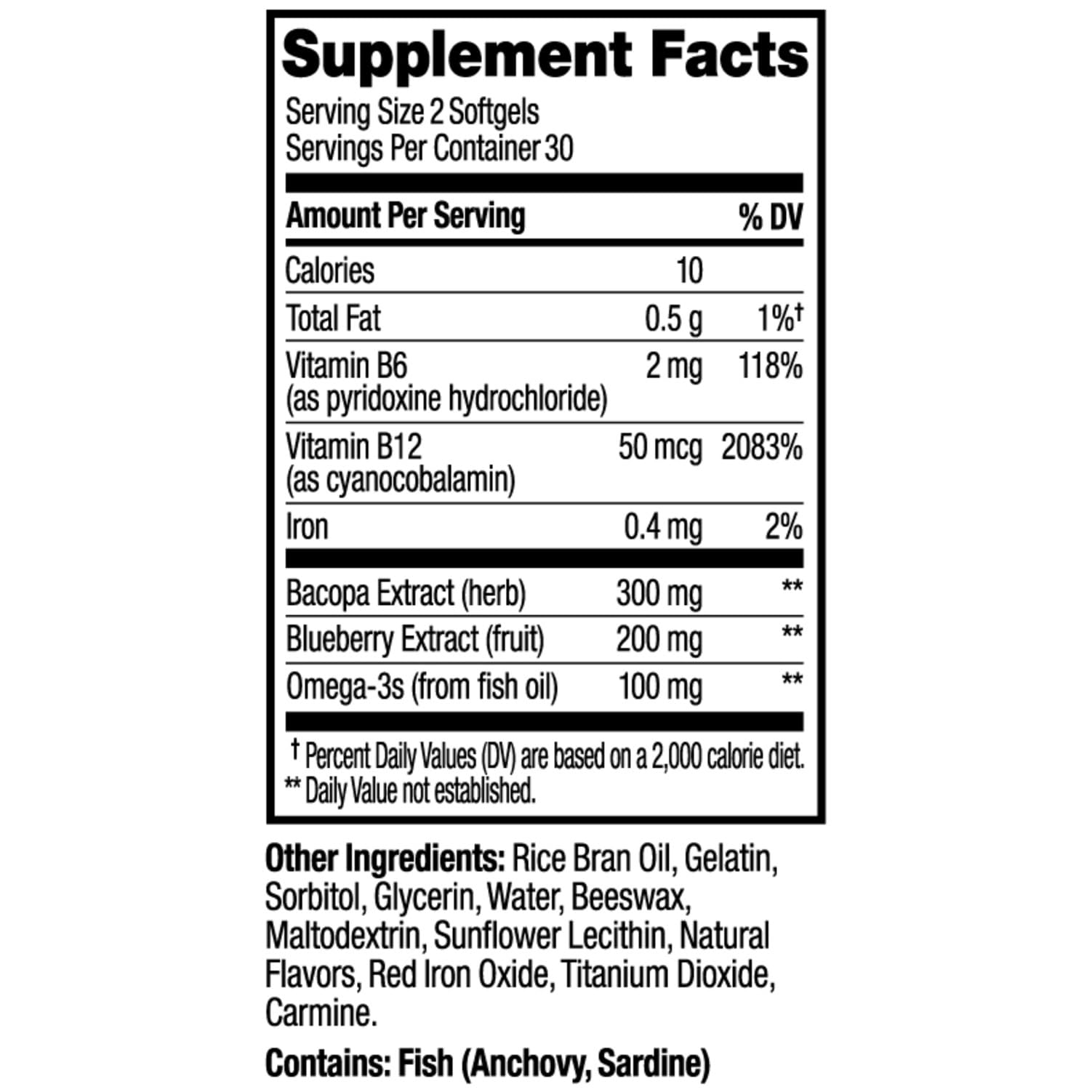OLLY Ultra Strength Brain Softgels, Nootropic, Supports Healthy Brain Function, Memory, Focus and Concentration, Omega-3s, Vitamins B6 and B12, 30 Day Supply - 60 Count OLLY Au supplements