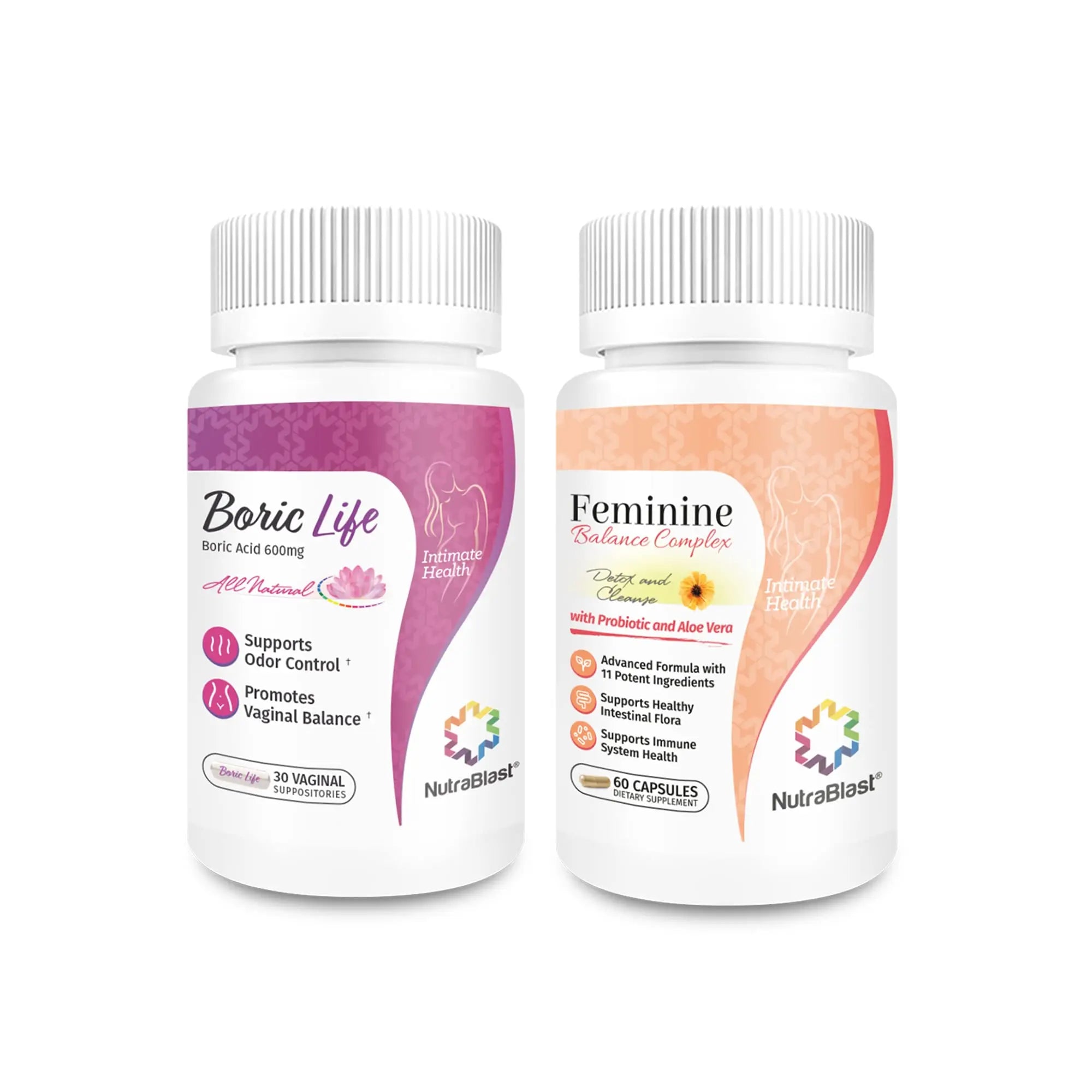 NutraBlast Boric Acid Vaginal Suppositories 600mg (30 Count) w/Feminine Balance Complex NutraBlast Au supplements