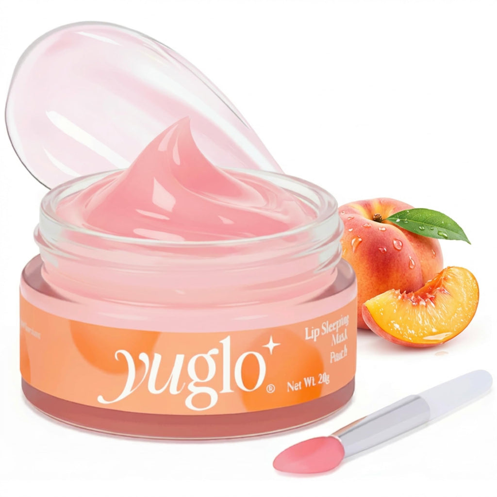 YUGLO Lip Sleeping Mask | Peach Flavor | Hydrating & Soothing Lip Treatment for  Dry, Chapped Lips