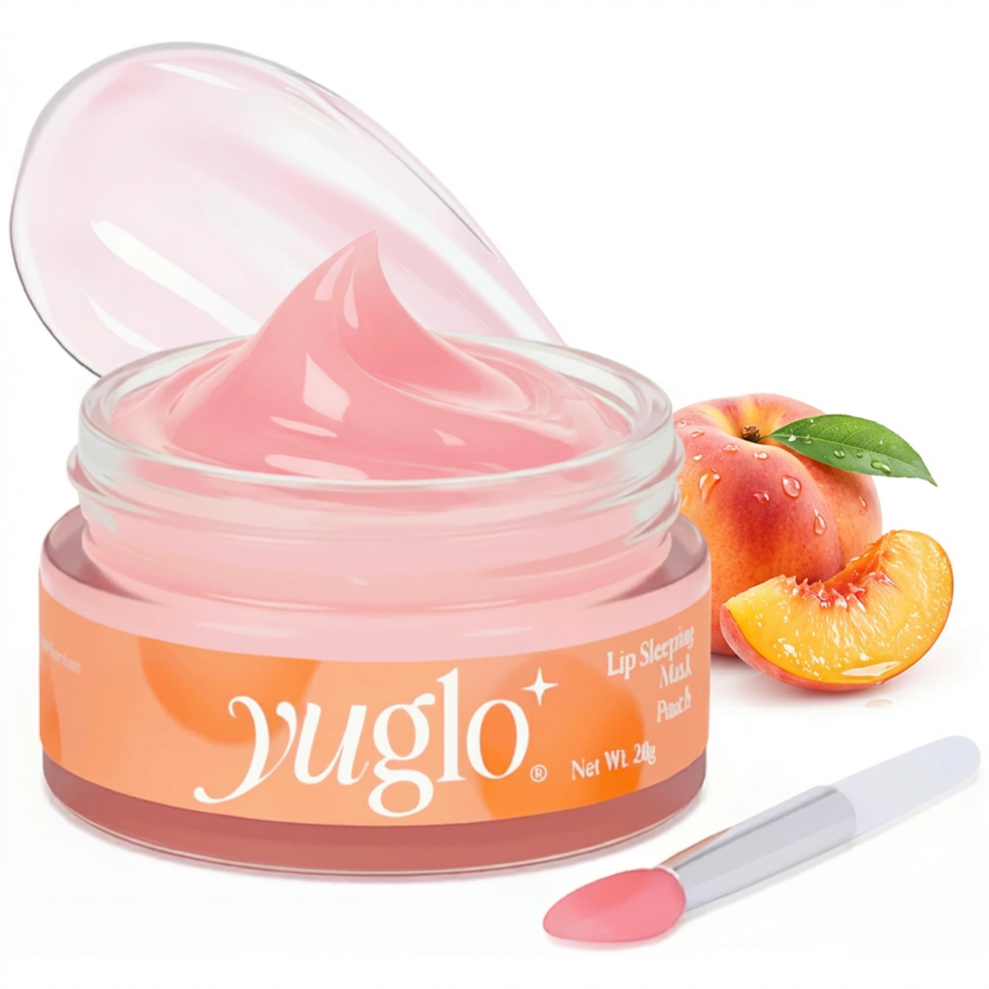 YUGLO Lip Sleeping Mask | Peach Flavor | Hydrating & Soothing Lip Treatment for  Dry, Chapped Lips