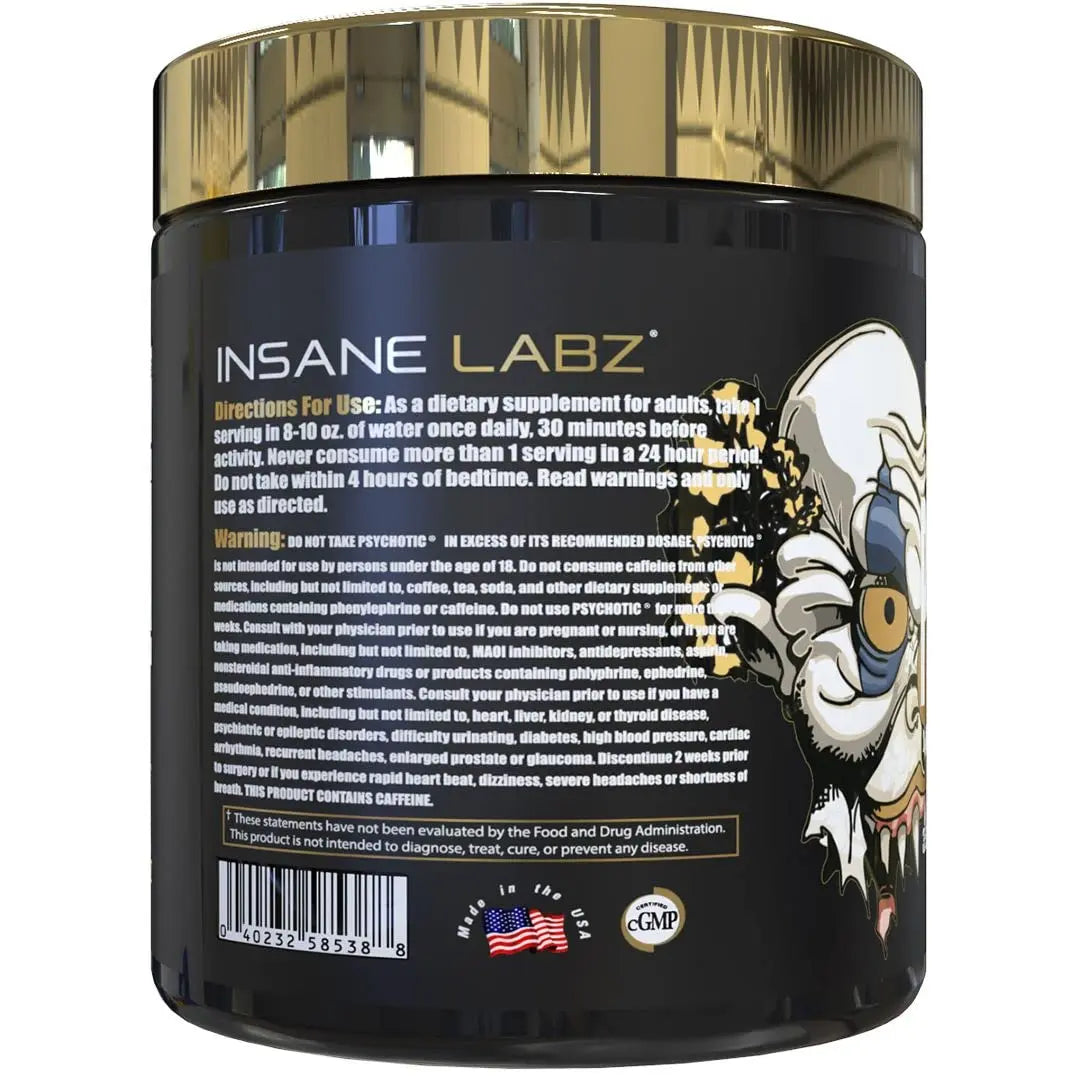 Insane Labz Psychotic Gold and Insane Veinz Gold Pre Workout Nitric Oxide Booster Stack Insane Labz Au supplements