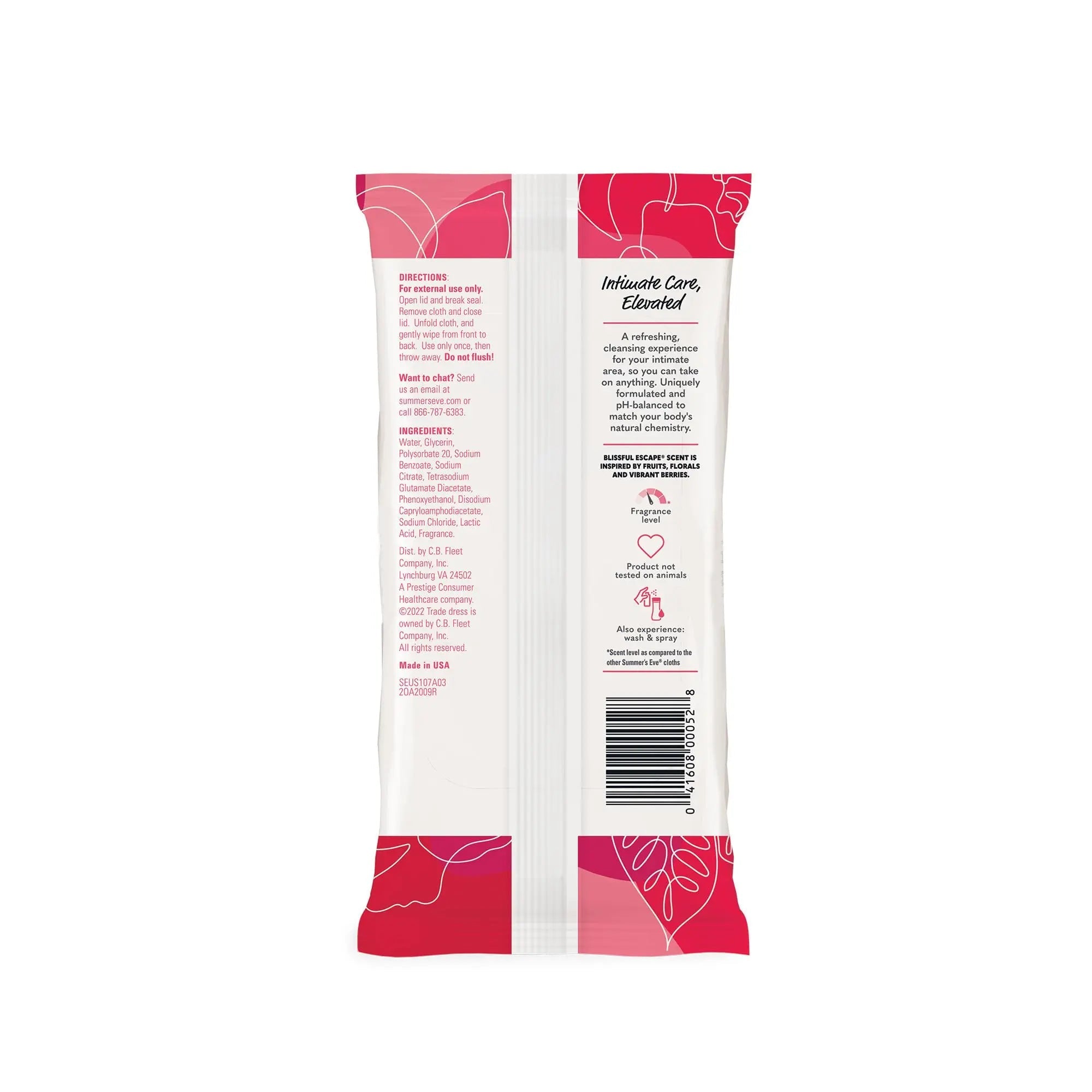 Summer's Eve Blissful Escape Daily Refreshing Feminine Wipes, Removes Odor, pH balanced, 32 Count Summer's Eve Au supplements