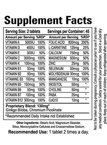 Body Shop Nutrition Ultra Woman - Multi-Vitamins 90 Tablets - Premium Performance Formula 100% Natural - Multivitamins for Woman Body Shop Nutrition Au supplements