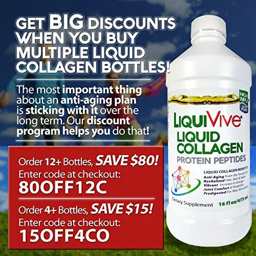 LiquiVive Liquid Collagen Protein Peptides Concentrate | Pure Hydrolyzed Super Multi Collagen Life Miracle Au supplements