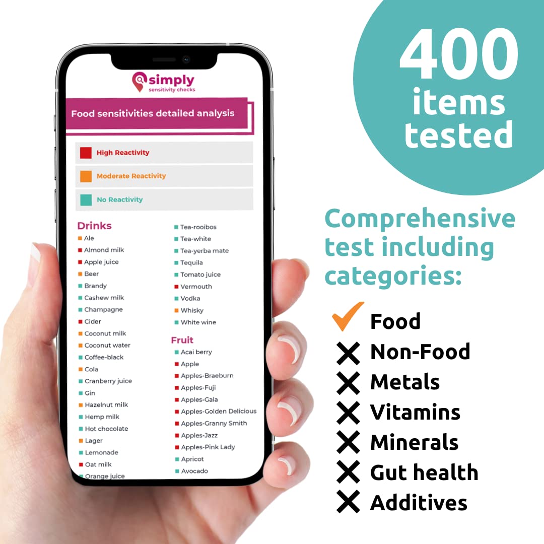 Simply Sensitivity Checks 400+ Items Food Sensitivity Test Kit for Adults – Accurate At-Home Hair Strand Test for Gut Health, Digestion, Additives, Vitamins – Results in 3-5 Days Simply Sensitivity Checks Au supplements