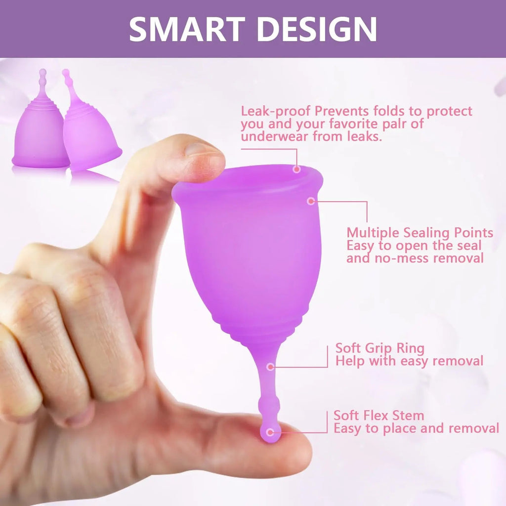 AURUZA Menstrual Cups, Set of 2 Reusable Period Cups Kit for Girls & Women, Silicone Soft Cups AURUZA Au supplements