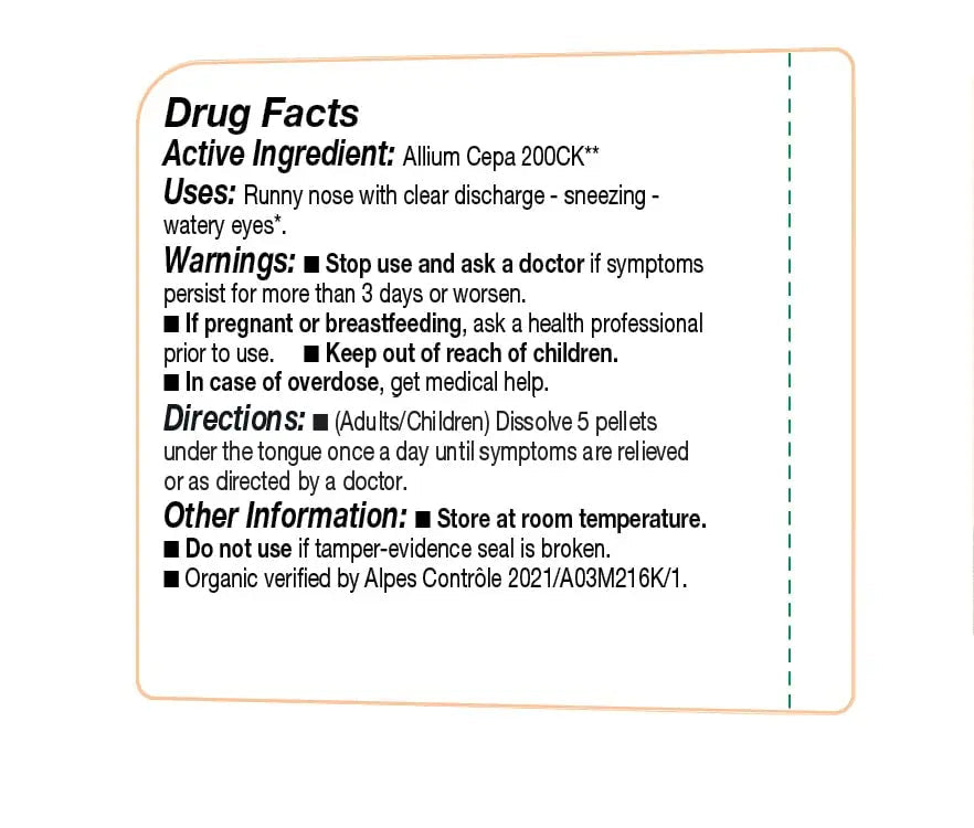 OLLOIS Allium Cepa 200ck Organic & Lactose-Free Homeopathic Medicine, 80 Pellets (Pack of 1) OLLOÏS Au supplements