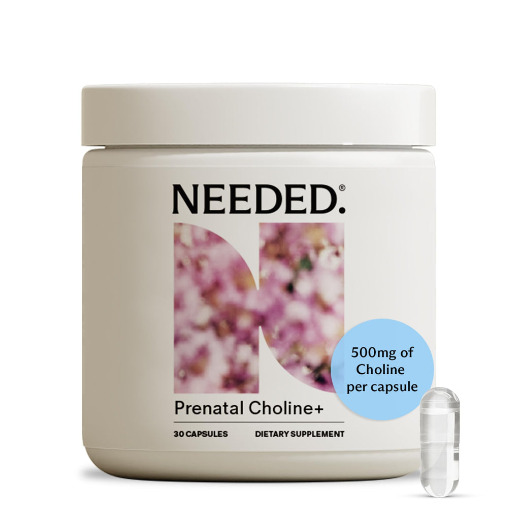Needed. Prenatal Choline+ Liquid Capsules for Cognitive Development - Choline Supplements For Pregnancy - Aids Baby Brain Development & Supports Healthy Pregnancy