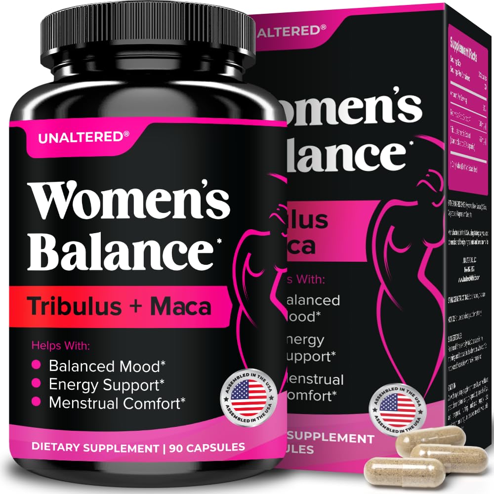 UNALTERED Hormone Balance & Mood Support for Women - Naturally Supports Hormonal Balance & Energy with Tribulus Terrestris & Red Maca Root Extract - Dietary Supplement - 90 Vegan Capsules UNALTERED Au supplements