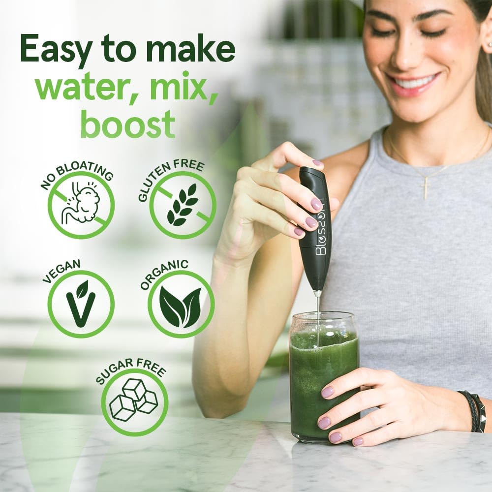 Blossom SuperGreens Probiotics – Digestive Enzymes with Pre/ProBiotics for Bloating Relief – 30+ SuperGreens & SuperReds to Boost Energy –Organic, Gluten-Free, No Fiber, 0g Sugar (Lemon Citrus) BRANIA Au supplements