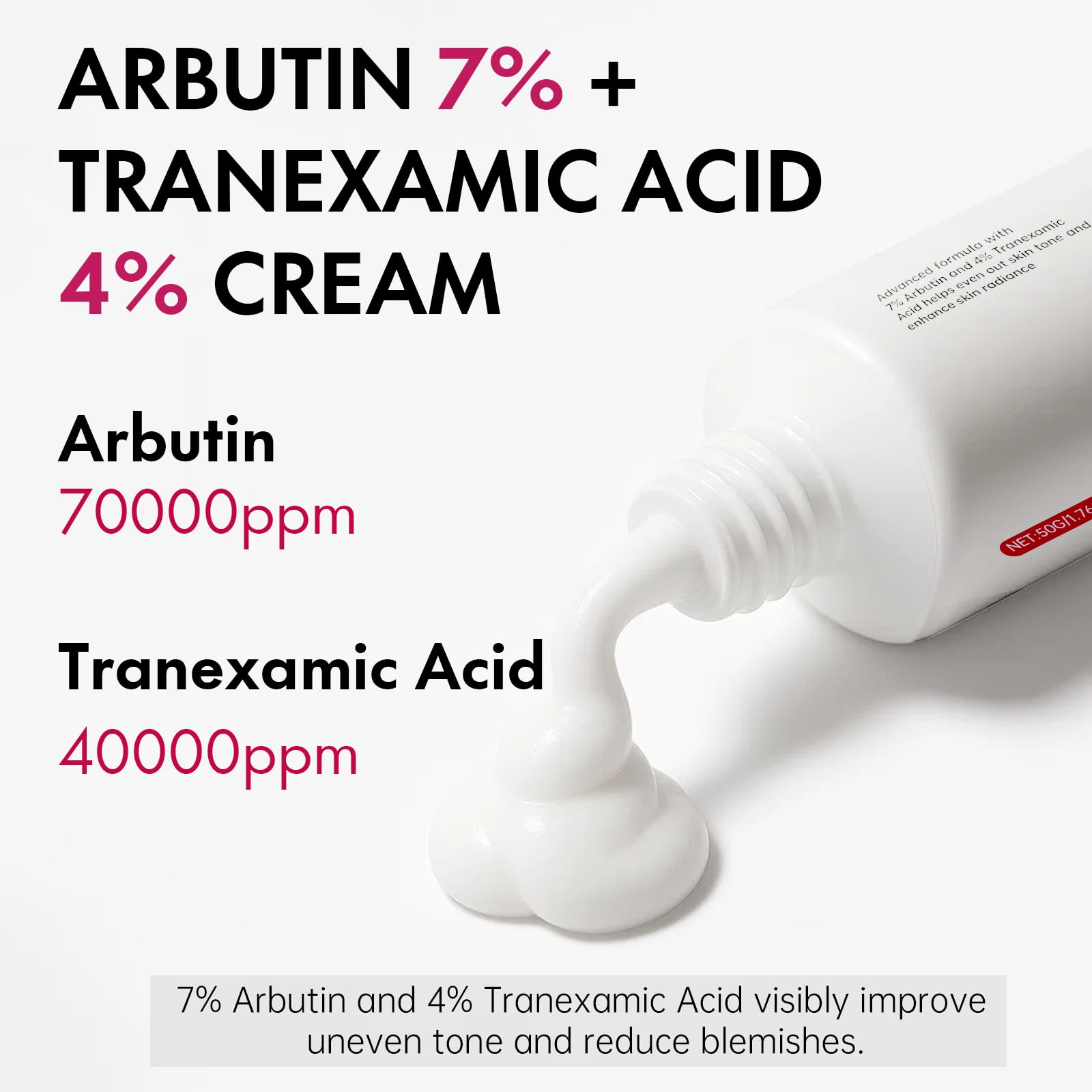 Roseblem Arbutin 7% + Tranexamic Acid 4% Face Cream for Dark Spots & Uneven Skin Tone