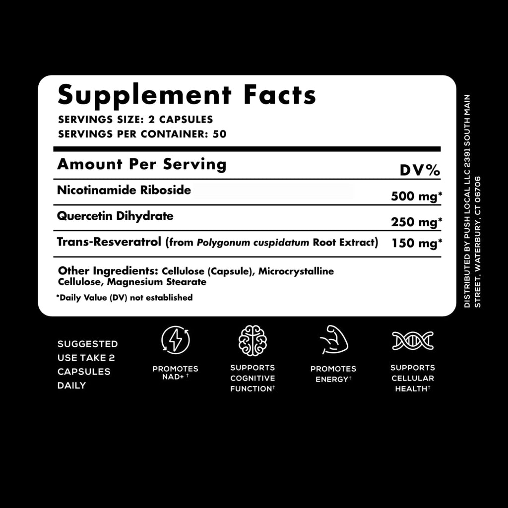 VivaThrive Advanced NAD+ Complex - NMNH Supplement Alternative - 50 Day Supply - Triple Action NAD+ Supplement - Nicotinamide Riboside - Resveratrol - Quercetin - Third-Party Tested - Made in USA VivaThrive Au supplements