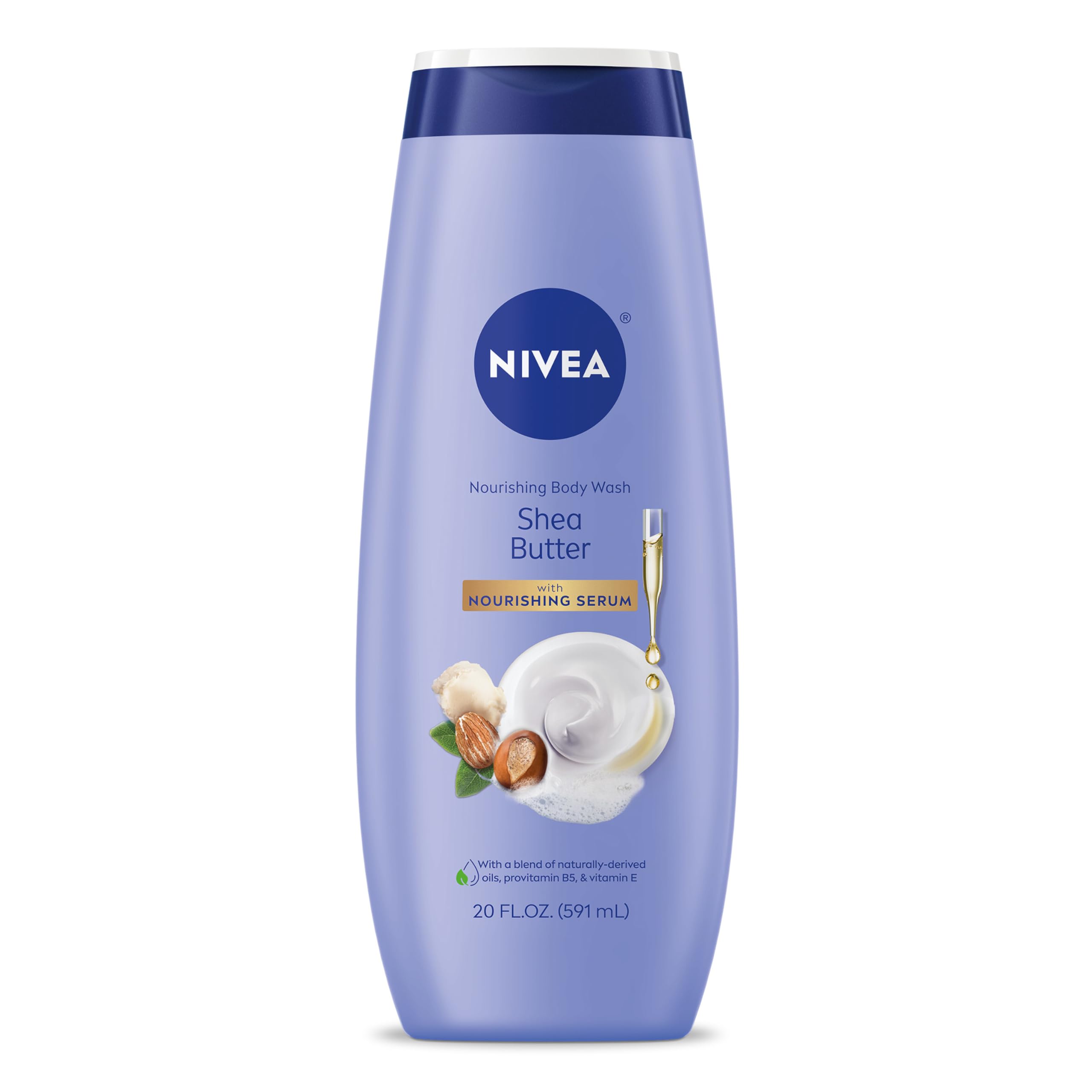 NIVEA Nourishing Shea Butter Body Wash with Nourishing Serum, Moisturizing Body Wash for Women