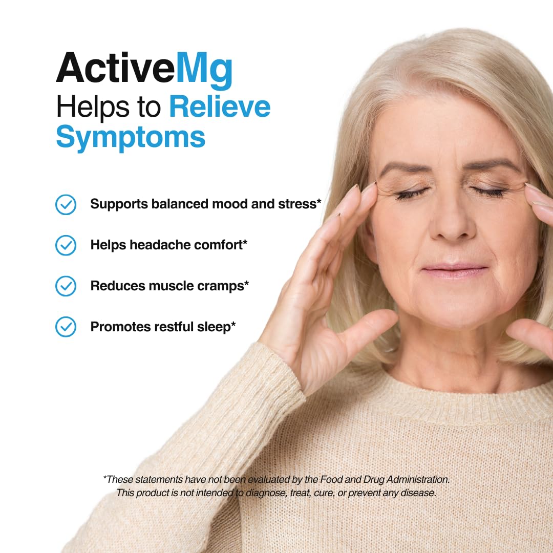 Active Mg Magnesium Supplement – 300mg Elemental Magnesium + Zinc & B Vitamins – Muscle & Nerve Support – 90 Vegan Capsules Migraine Stop Au supplements