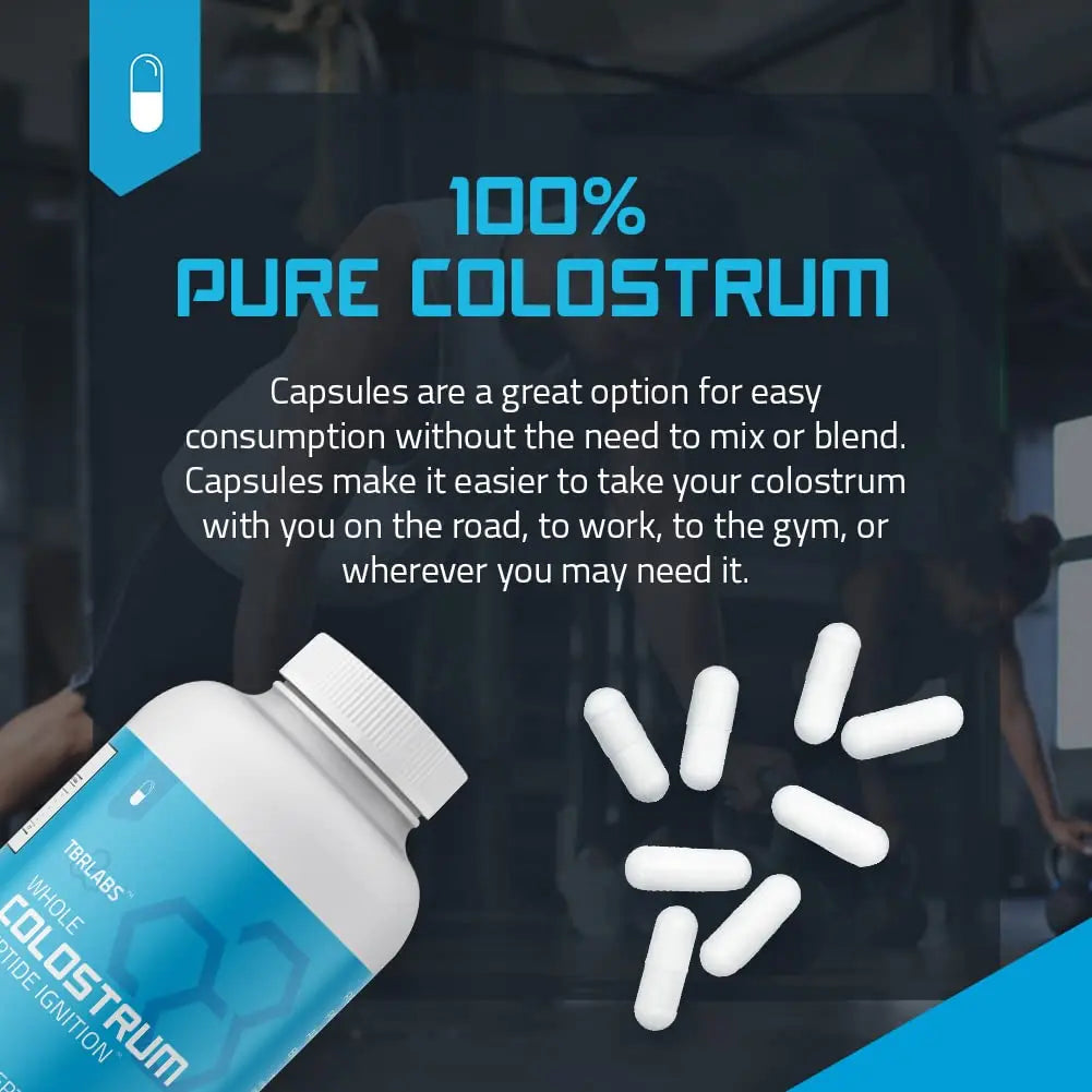 TBR Labs Pure Bovine Colostrum 180 Capsules - Antibiotic and Hormone Free - USA Source TBR Labs Au supplements