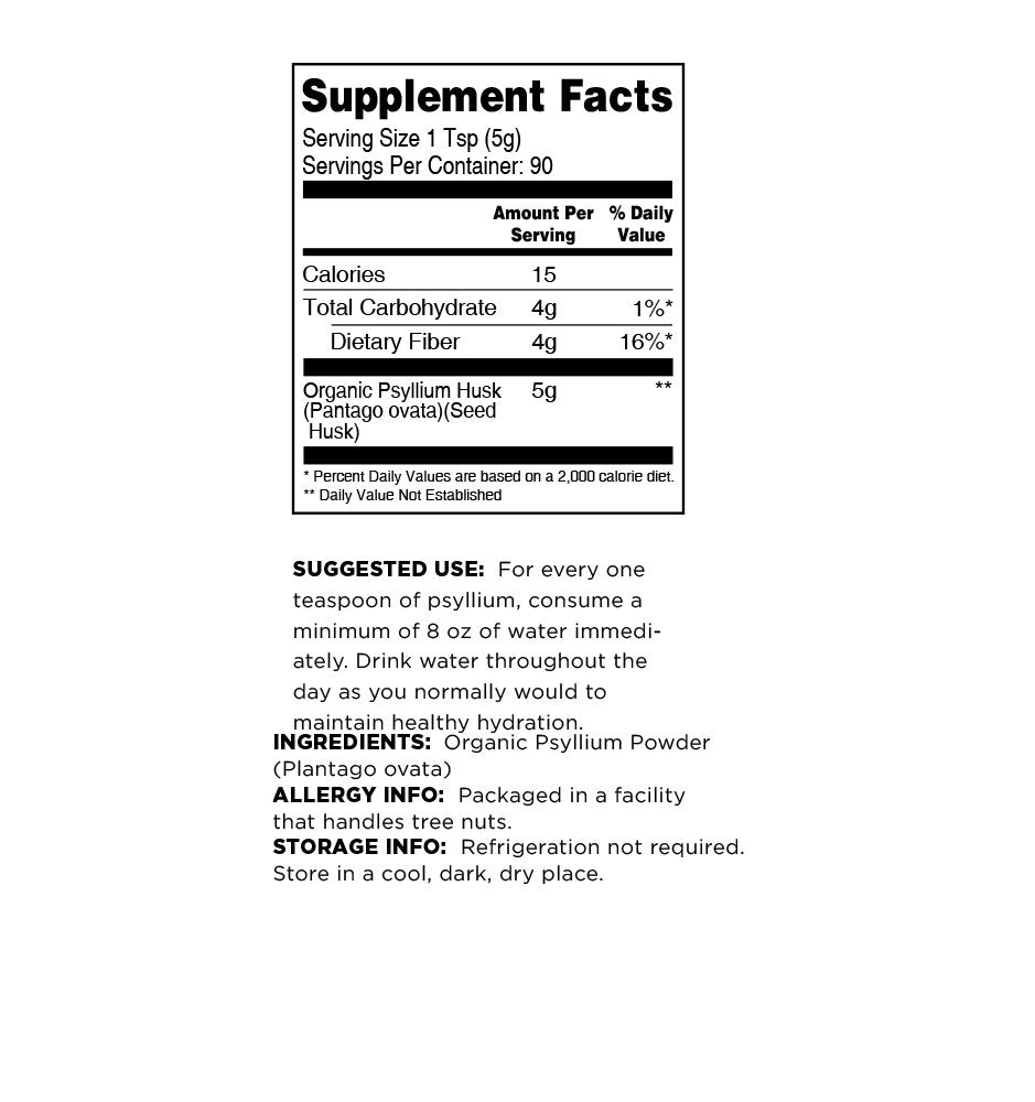 Terrasoul Superfoods Organic Psyllium Husk Powder, 1 Lb - Superfine Texture | 99% Purity | Perfect for Gluten-Free Baking | No Purple Breads