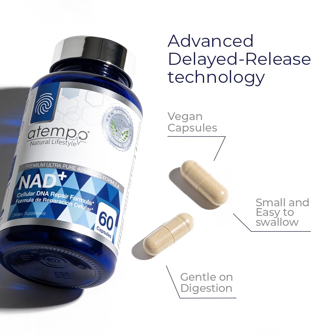 NAD+ Supplement 1000 mg High Absorption – Supports Energy, Cellular Health, Brain Function, and Healthy Aging – Pure NAD Formula with 60 Capsules ATEMPO NATURAL LIFESTYLE Au supplements